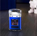 BLUE Electric Dual-arc Lighter, Windproof, Type-C Charging, Battery Level Display, Transparent Casing