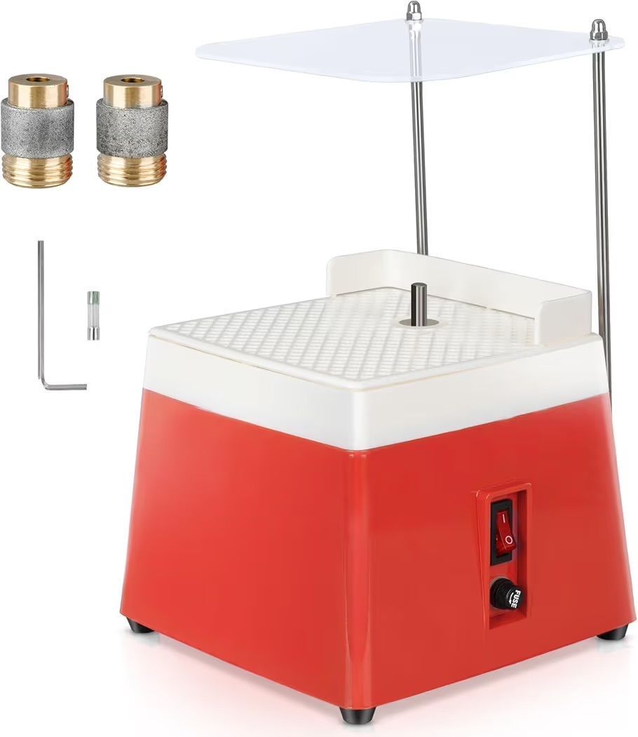 lifancy Stained Glass Grinder,Portable Glass Grinder Kit,65 W Mini DIY Grinding Tool with 5/8" & 1" Replaceable Diamo