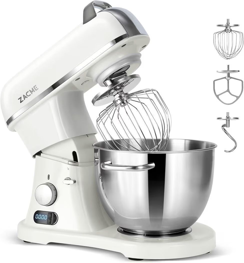 ZACME 8.4QT Commercial Stand Mixer 800W with Aluminum Die Casting Meets the Standard of NSF/ANSI 8-2023, Mixers Kitchen Electric Stand Mixer