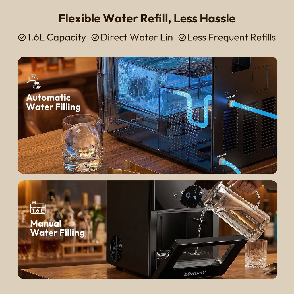 $399 EUHOMY Portable Sphere Ice Maker IM024-SBL