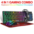 RGB 4 in 1 Gaming Combo Set, Gaming Keyboard and Mouse and Mouse pad and Gaming Headset