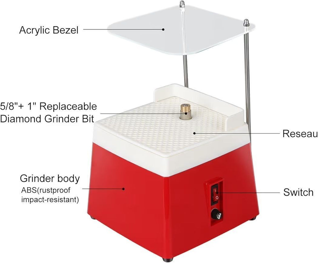 lifancy Stained Glass Grinder,Portable Glass Grinder Kit,65 W Mini DIY Grinding Tool with 5/8" & 1" Replaceable Diamo