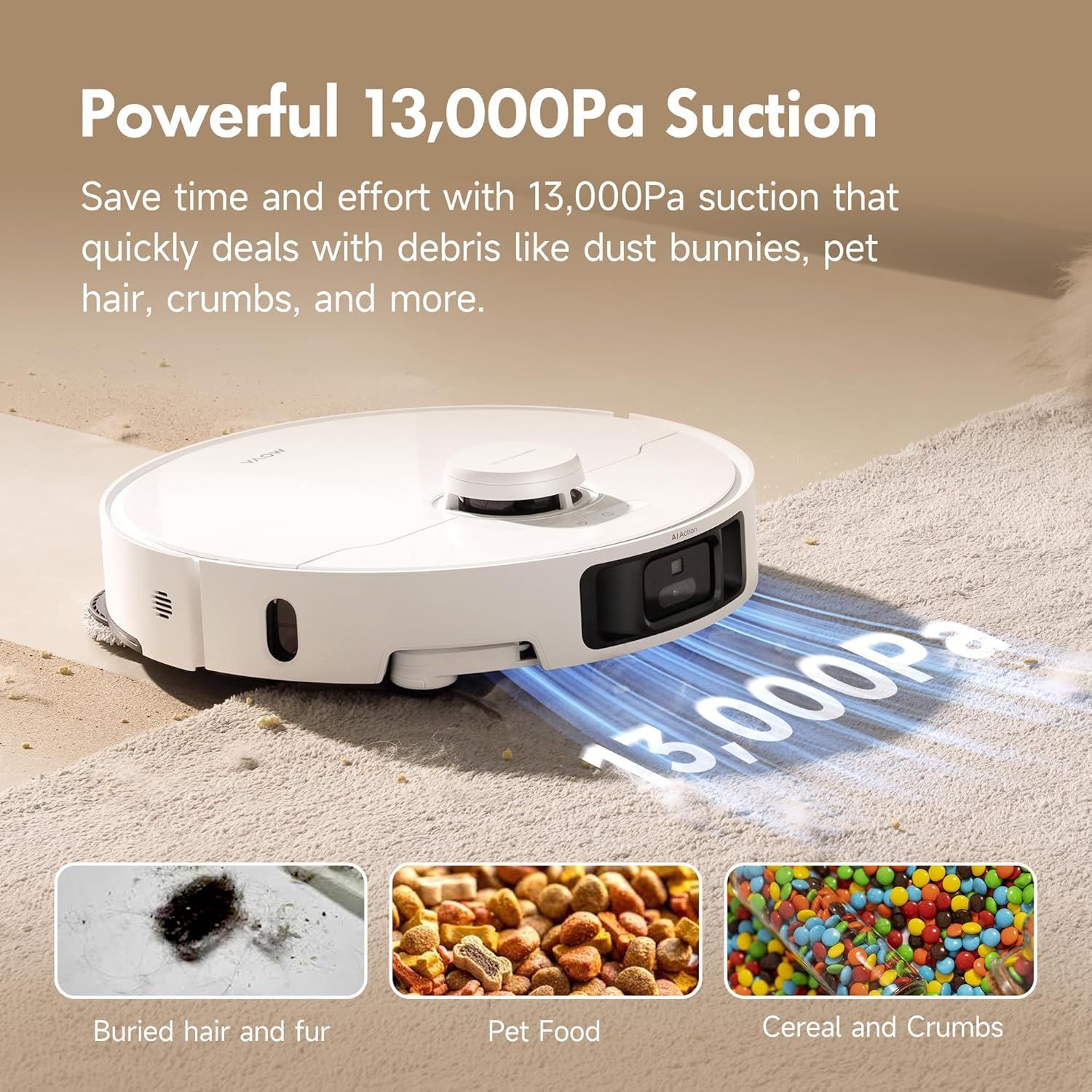 Mova P10 Pro Ultra Robot Vacuum and Mop 13,000Pa Suction, 140°F Hot Water Auto Mop Washing & Drying & App Control