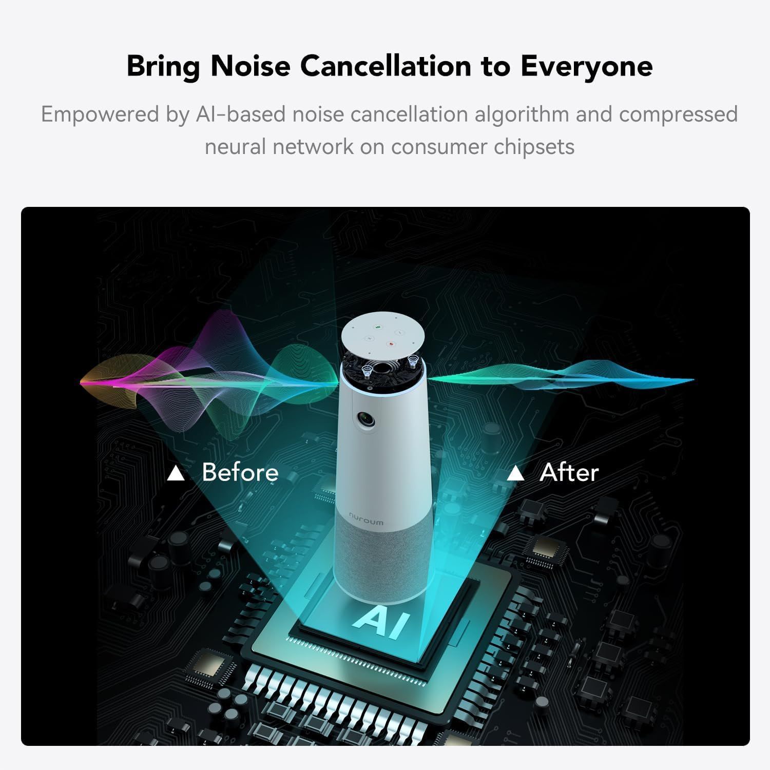 $170 AI Noise-Cancelling NUROUM C20(2nd Gen) HD Conference Webcam