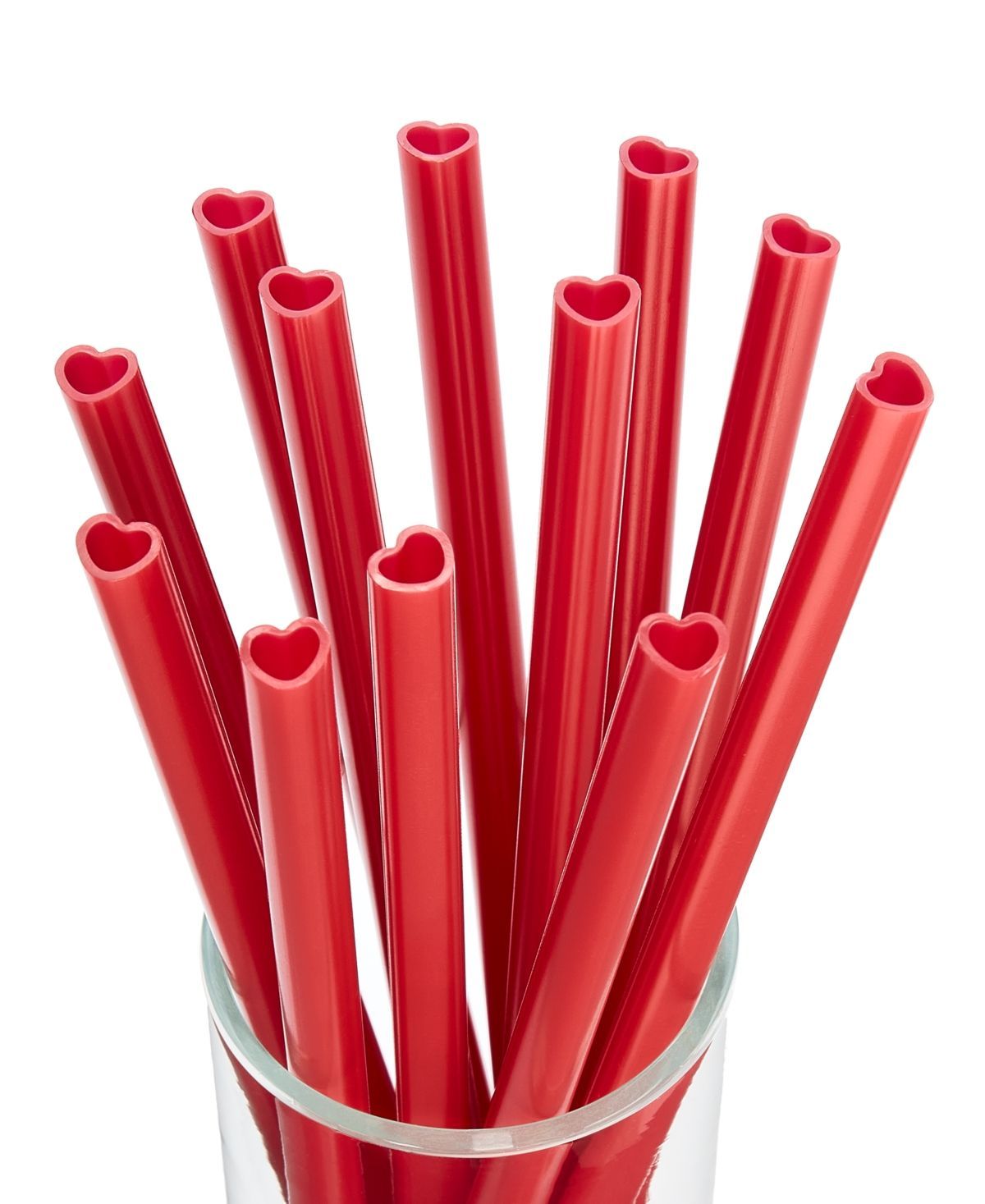 The Cellar 12-Pc. Plastic Heart Straw Set