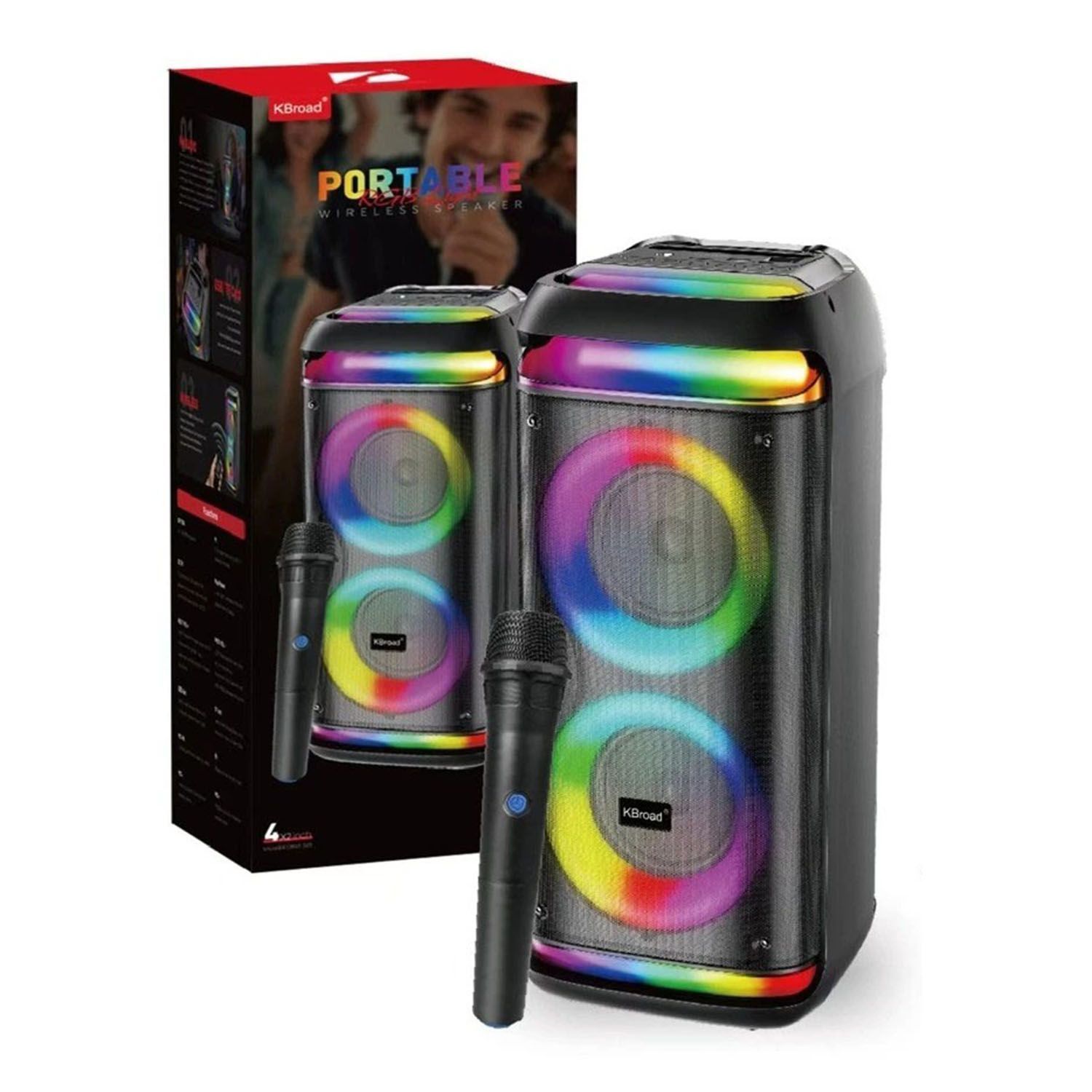 NEW Portable RGB Wireless Speaker 1 Mic