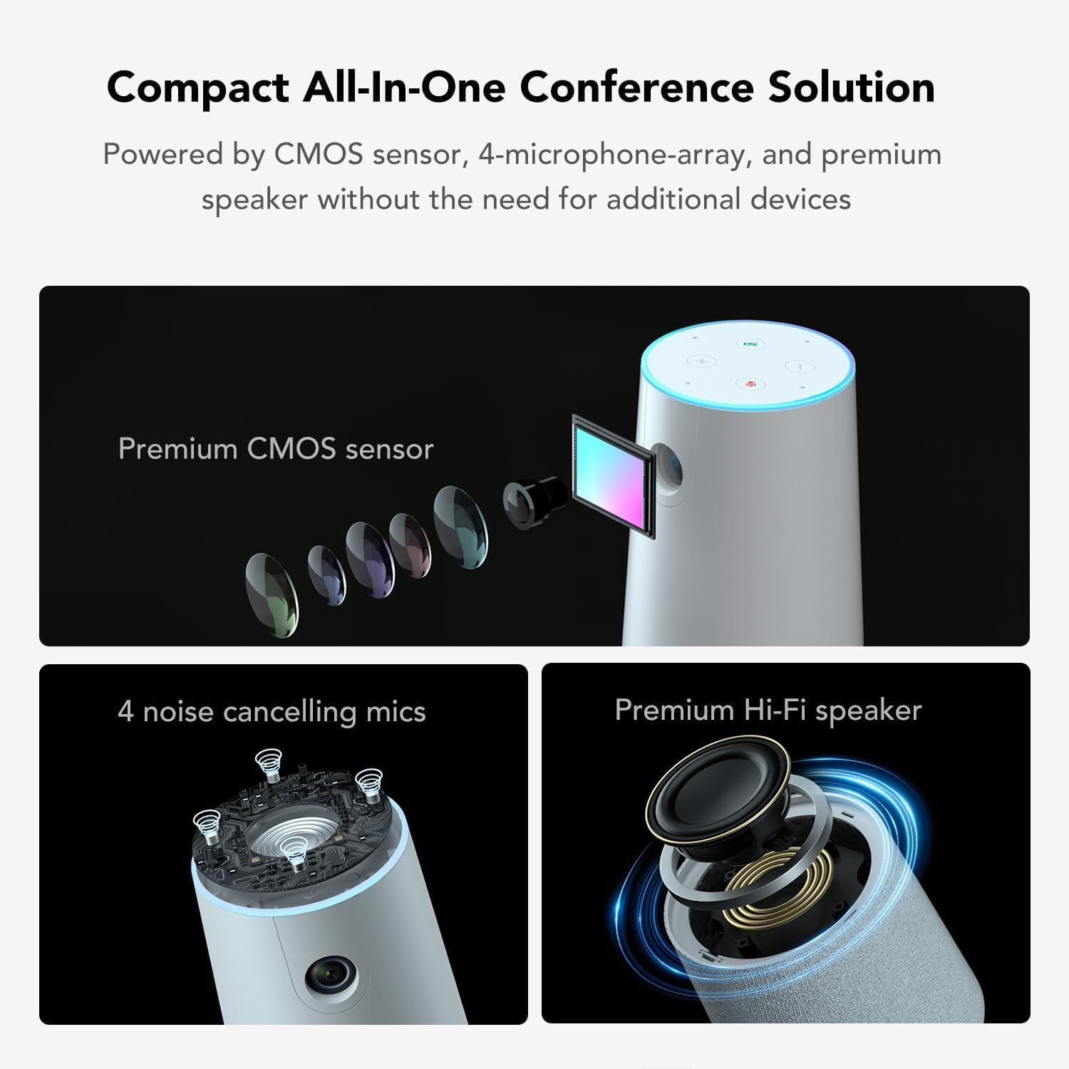 $170 AI Noise-Cancelling NUROUM C20(2nd Gen) HD Conference Webcam