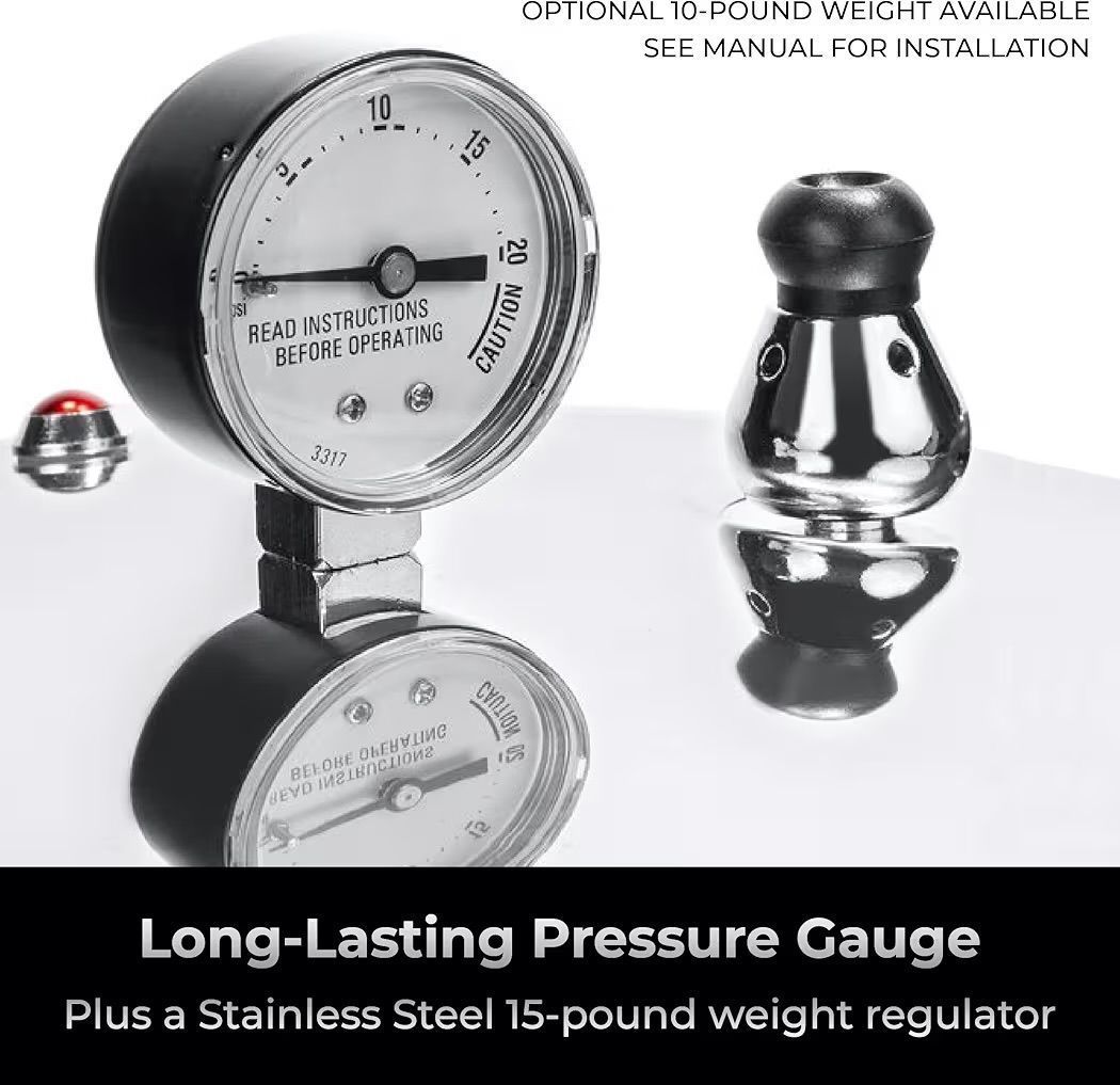 $150 THE TANKER by Denali Canning - 23 Quart Beginner Friendly Pressure Canner & Cooker | Induction Compatible | Pressure Gauge, 15lb & 10lb Weights |