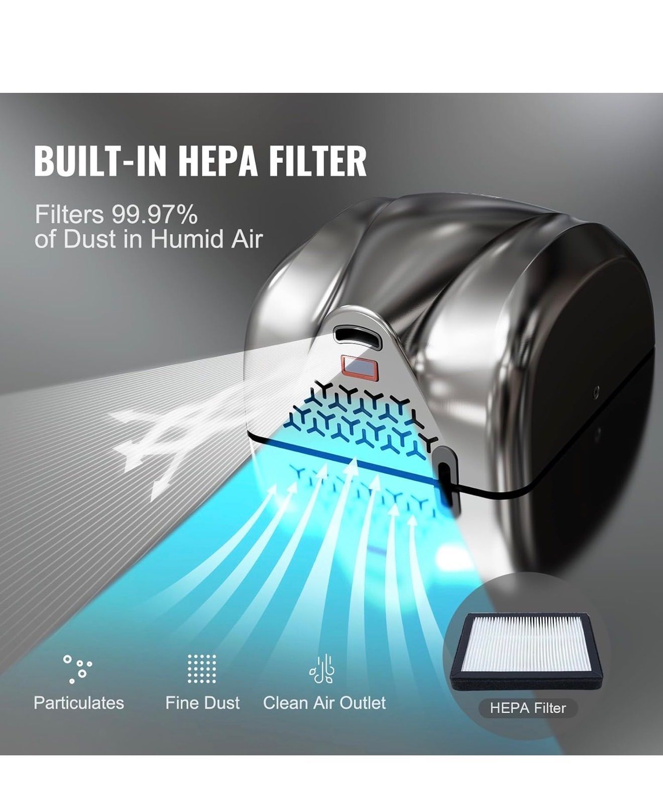 VEVOR Heavy Duty Commercial Hand Dryer, 1300W Automatic High Speed Stainless Steel Warm Wind Hand Blower