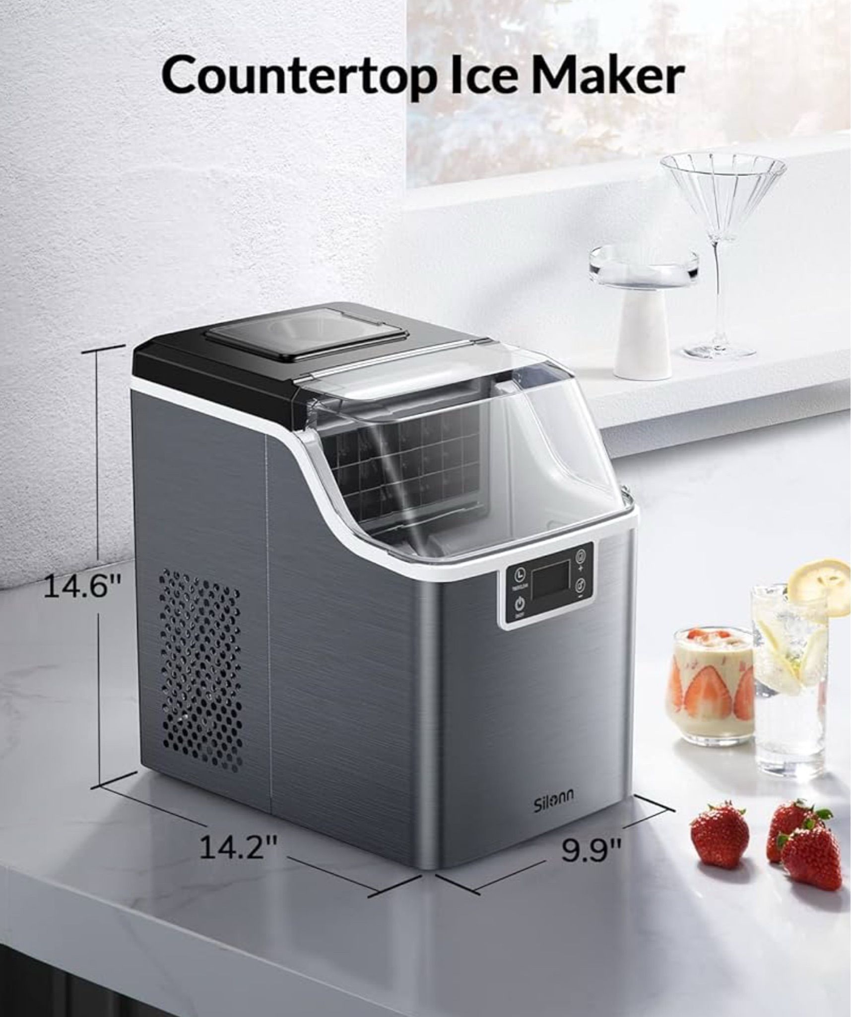 Silonn Ice Makers Countertop Auto Self Cleaning