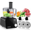 $264 COOKLEE Food Processor, 600 Watts, 6 Functions Electric Vegetable Chopper for Chopping, Mincing, Dicing, Shredding, Slicing, Purees & Dough