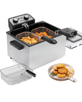 Vexon1800W 5 Liters/21 Cups Large Electric Deep Fryer with 3 Frying Baskets for Home Use
