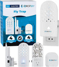 Dropsky Indoor Flying Insect Trap - Plug-in Bug Light Trap for Fruit Flies, Gnats and Houseflies - Odorless and Mess Free (4 Traps + 4 Glue Cards)