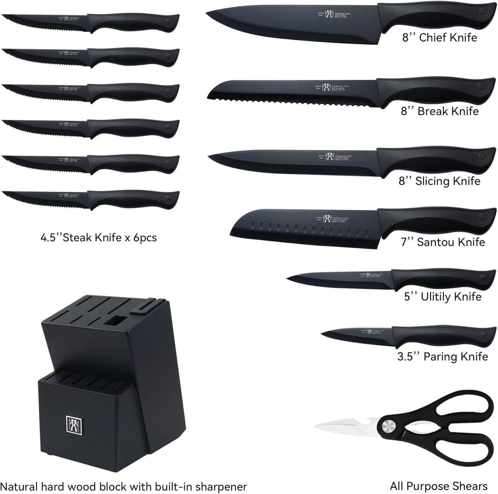 $199 15PC HUNTER DUAL GERMAN HIGH CARBON STAINLESS STEEL SET