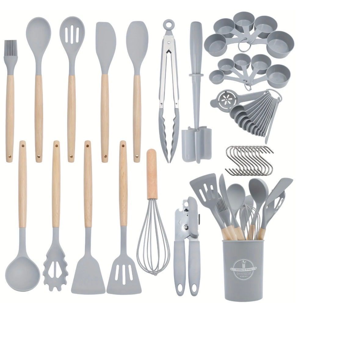 Grey Kitchen Utensil 46pc Set
