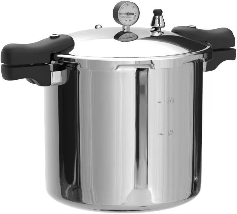 $150 THE TANKER by Denali Canning - 23 Quart Beginner Friendly Pressure Canner & Cooker | Induction Compatible | Pressure Gauge, 15lb & 10lb Weights |