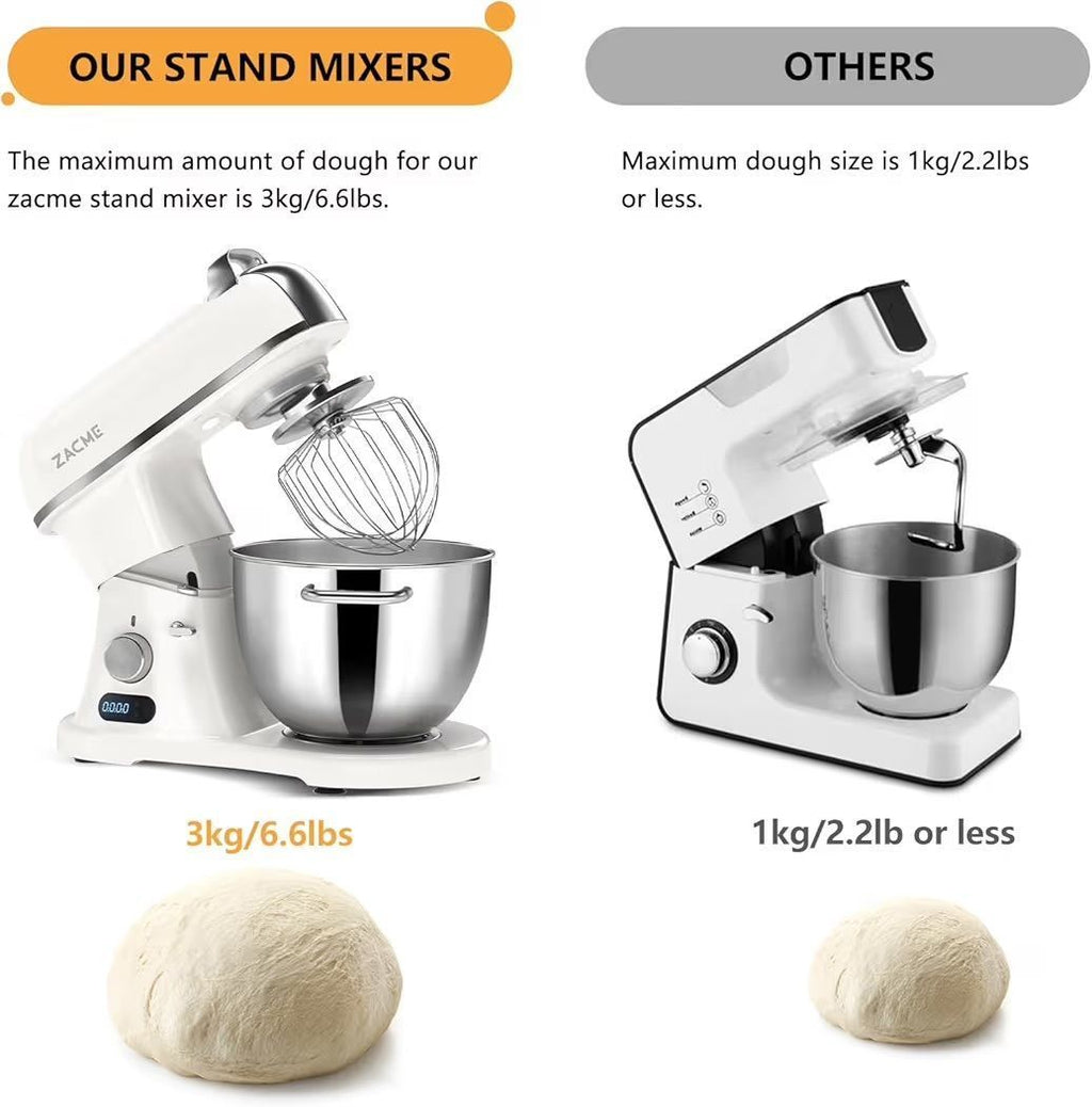 ZACME 8.4QT Commercial Stand Mixer 800W with Aluminum Die Casting Meets the Standard of NSF/ANSI 8-2023, Mixers Kitchen Electric Stand Mixer
