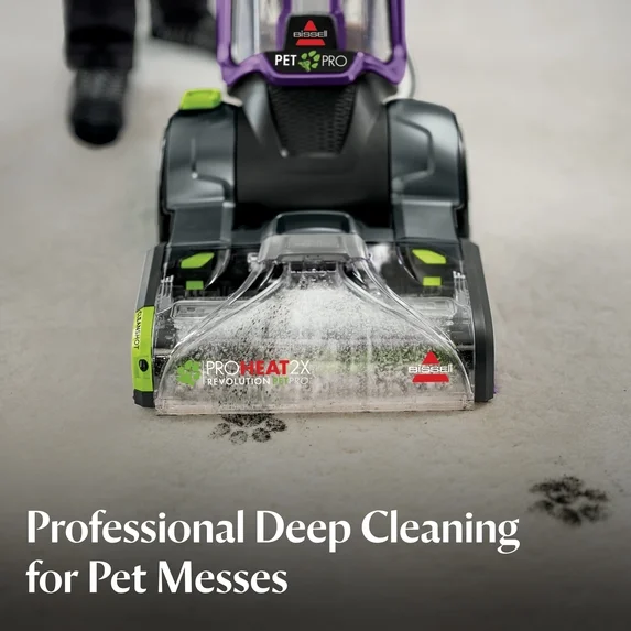 BISSELL ProHeat 2X Revolution Pet Pro Upright Deep Cleaner, for Carpets and Upholstery, Heatwave Technology, 3586, Purple