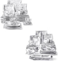 $255 MALACASA FLORA 30 Piece Marble Grey Square Dinnerware Sets Bundle With Blance Series 32 Piece Porcelain Marble Grey Dish Set