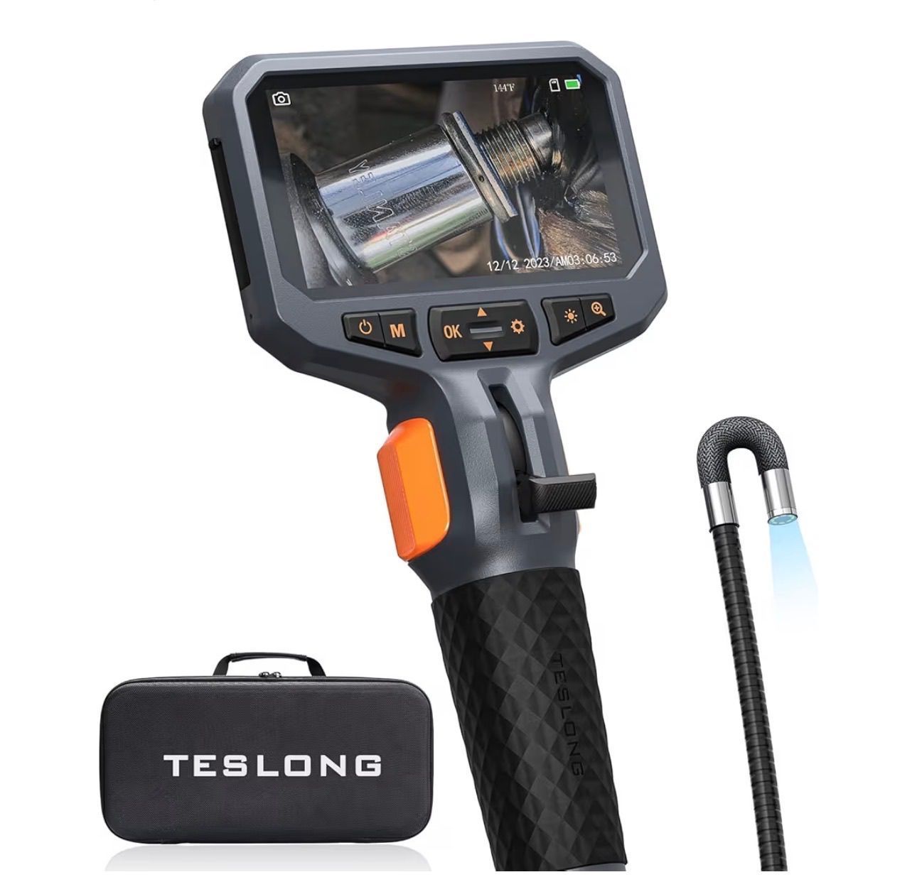 $130 Teslong Two-Way Articulating Borescope with Light, Industrial Endoscope Inspection Camera with Articulated Probe