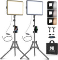 2-Pack LED Video Light Kit, NiceVeedi Studio Light, 2800-6500K Dimmable Photography Lighting Kit with Tripod Stand&Phone Holder