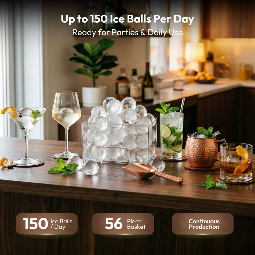 $399 EUHOMY Portable Sphere Ice Maker IM024-SBL