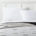 Full/Queen Satin Quilt White/Black - Room Essentials: Midweight Sateen Coverlet, OEKO-TEX Certified