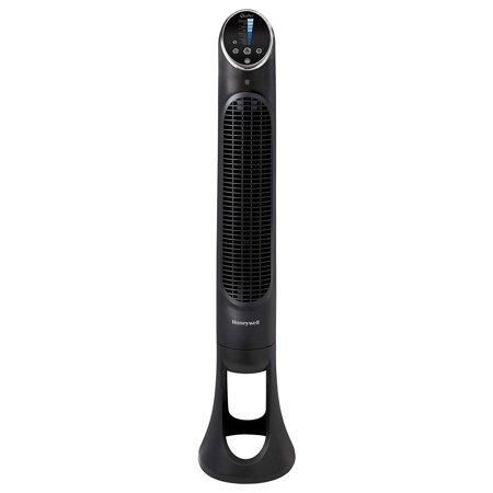 Honeywell 40 Black Quiet Set Oscillating Tower Fan  30ft Air Circulation Power  8 Speed  Auto Off Timer  HYF290B
