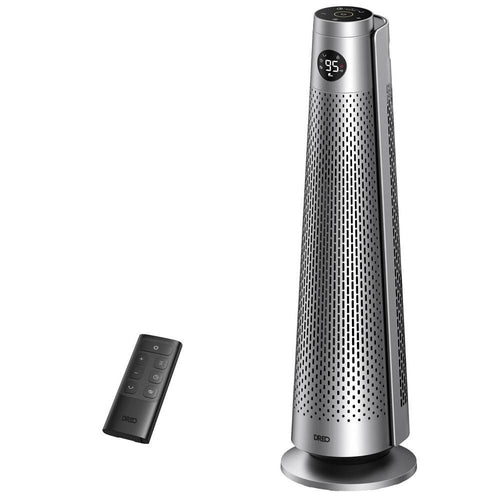 $130 Dreo 1500W Solaris 818 Oscillating Ceramic 30" Indoor Space Heater For Home Or Large Bedroom With Remote Control Silver: ETL Listed, 9 Settings