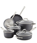 Anolon Accolade Hard-Anodized Precision Forge Cookware Set, 10-Piece, Moonstone