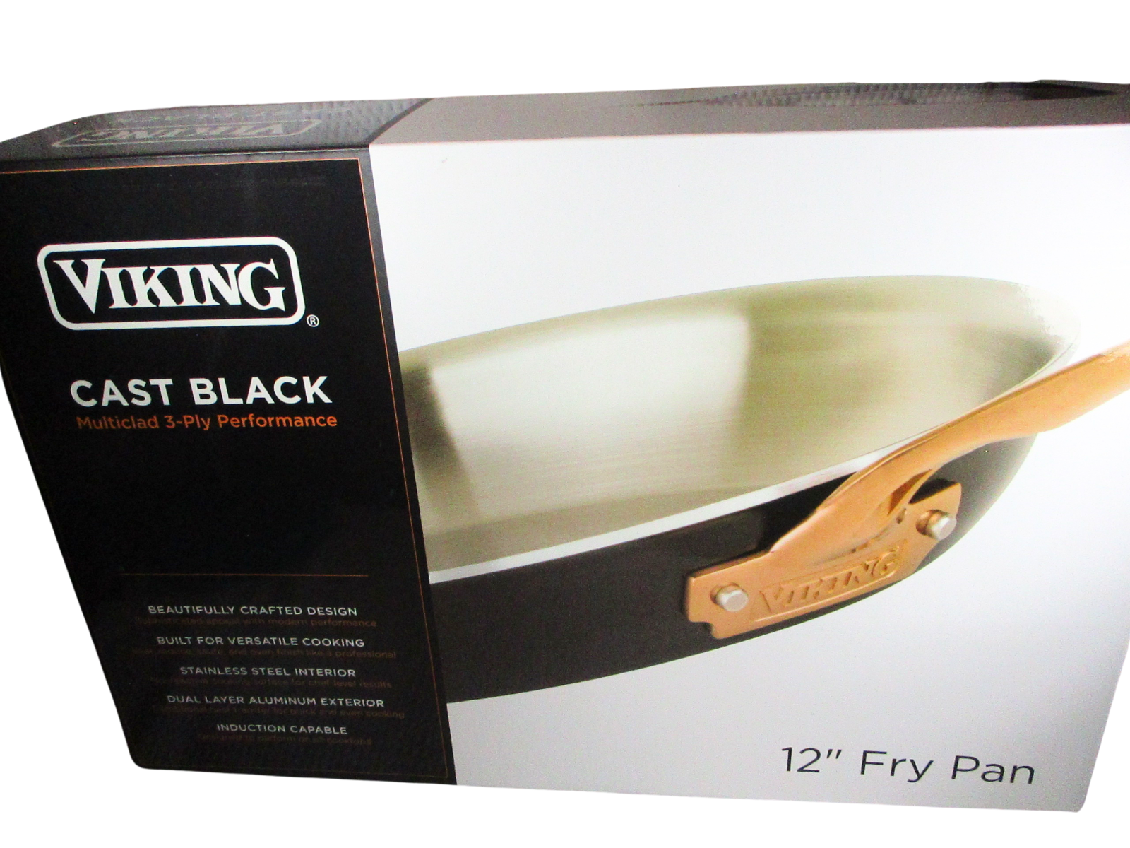 Viking 3-Ply Black And Copper 12 Inch Fry Pan