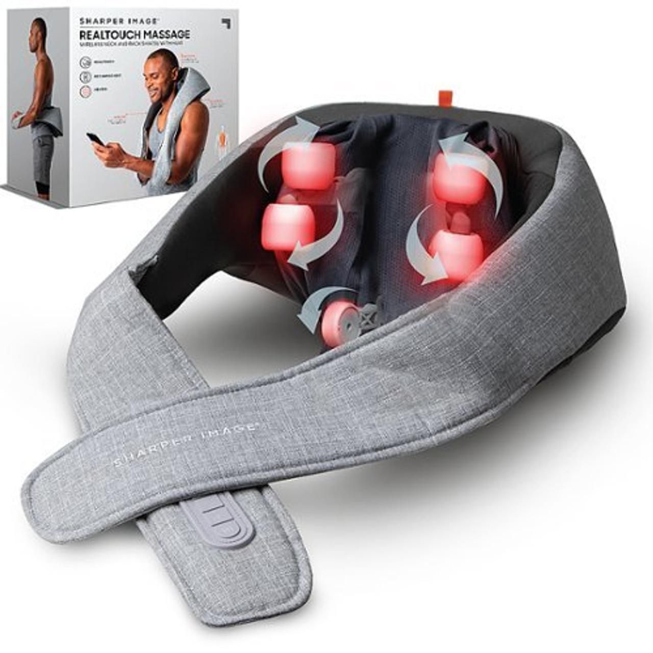 Sharper Image Realtouch Shiatsu Wireless Neck And Back Massager With Heat - Gray