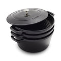 Staub Cast Iron 4-Piece Stackable Set - Black