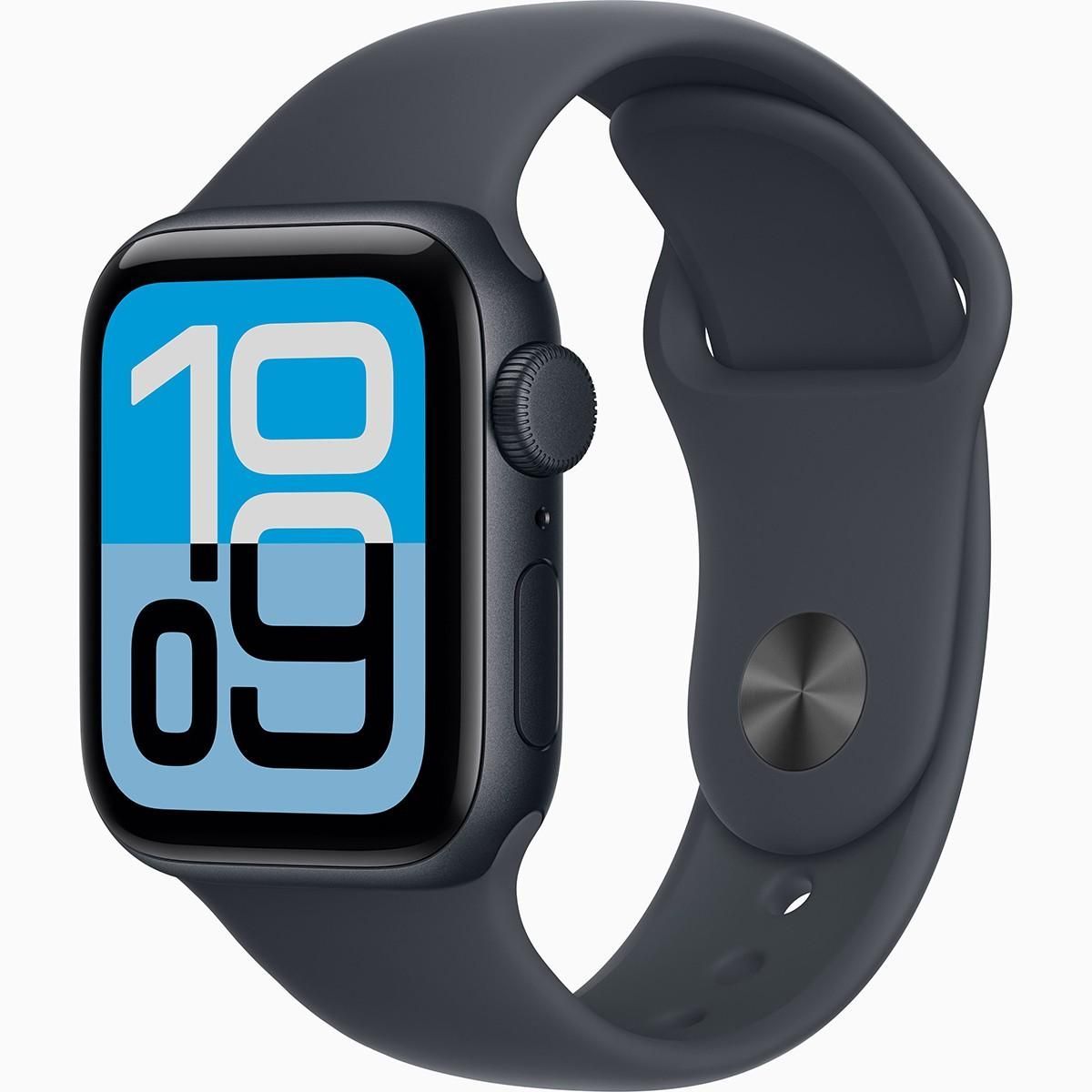 Apple Watch Se 3 (Gps) - 40 Mm - Midnight Aluminum - Smart Watch with Sport Band - Fluoroelastomer - Midnight - Band Size: S/M - 64 Gb - Wi-Fi 4, Blue