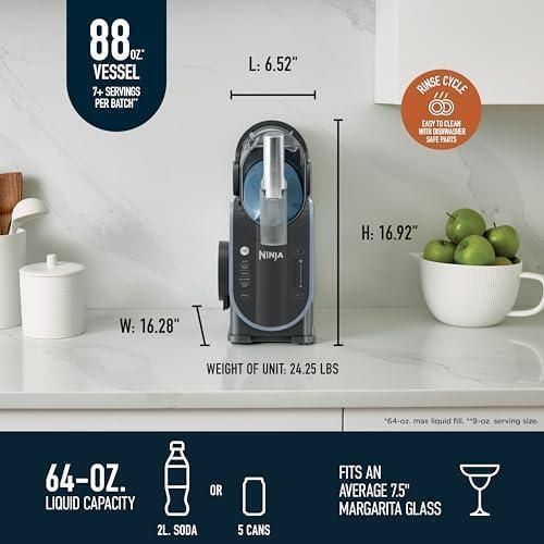Ninja Slushi 5-in-1 Professional Frozen Drink Maker with 5 Preset Programs, 88oz FS301: Metal & Plas