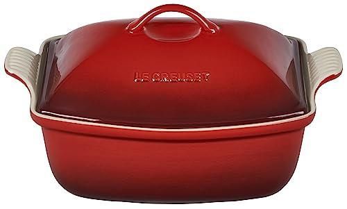 Le Creuset Heritage Stoneware 4.5 Quart Deep Baker with Lid - Cerise