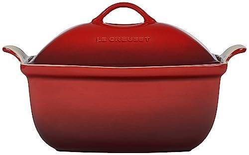 Le Creuset Heritage Stoneware 4.5 Quart Deep Baker with Lid - Cerise