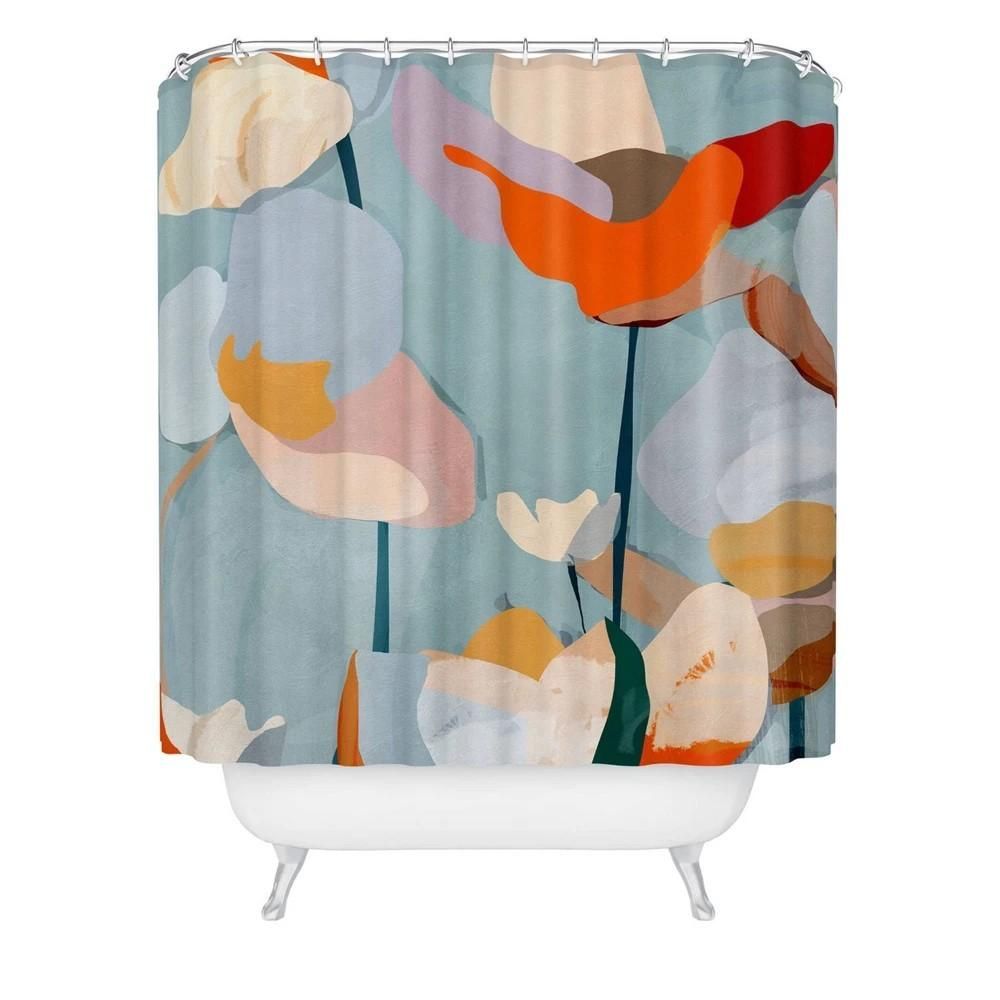 Abstract Art Flowers Shower Curtain by ThingDesign - Society6