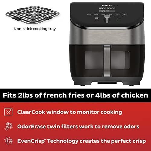 Instant Pot Vortex Plus Stainless Steel 6-in-1 Air Fryer with ClearCook and OdorErase, Silver