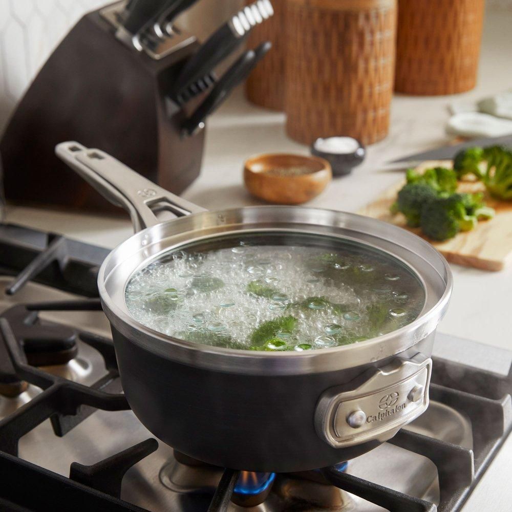 Calphalon Premier Space-Saving Hard-Anodized Nonstick 4.5-Quart Soup Pot with Lid
