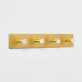 Metal and Faux Marble 4 Hooks Gold - Threshold™